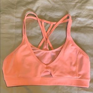 Zella Seamless Strappy Mesh Cutout Sports Bra